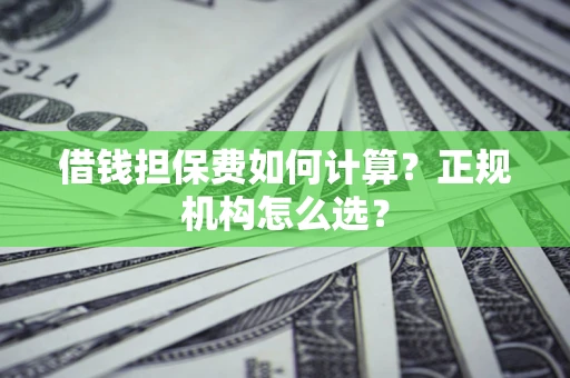 武汉借钱担保费如何计算？正规机构怎么选？
