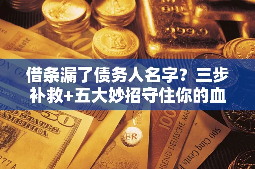 武汉借条漏了债务人名字？三步补救+五大妙招守住你的血汗钱