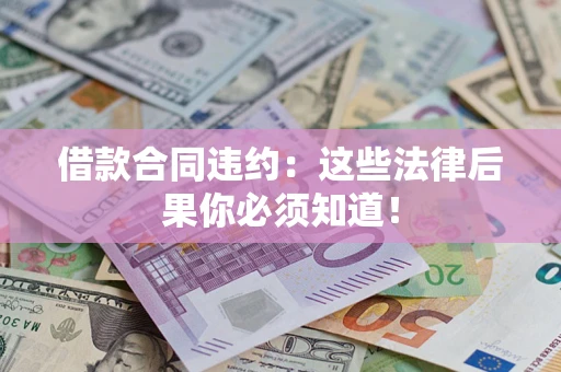 武汉借款合同违约：这些法律后果你必须知道！
